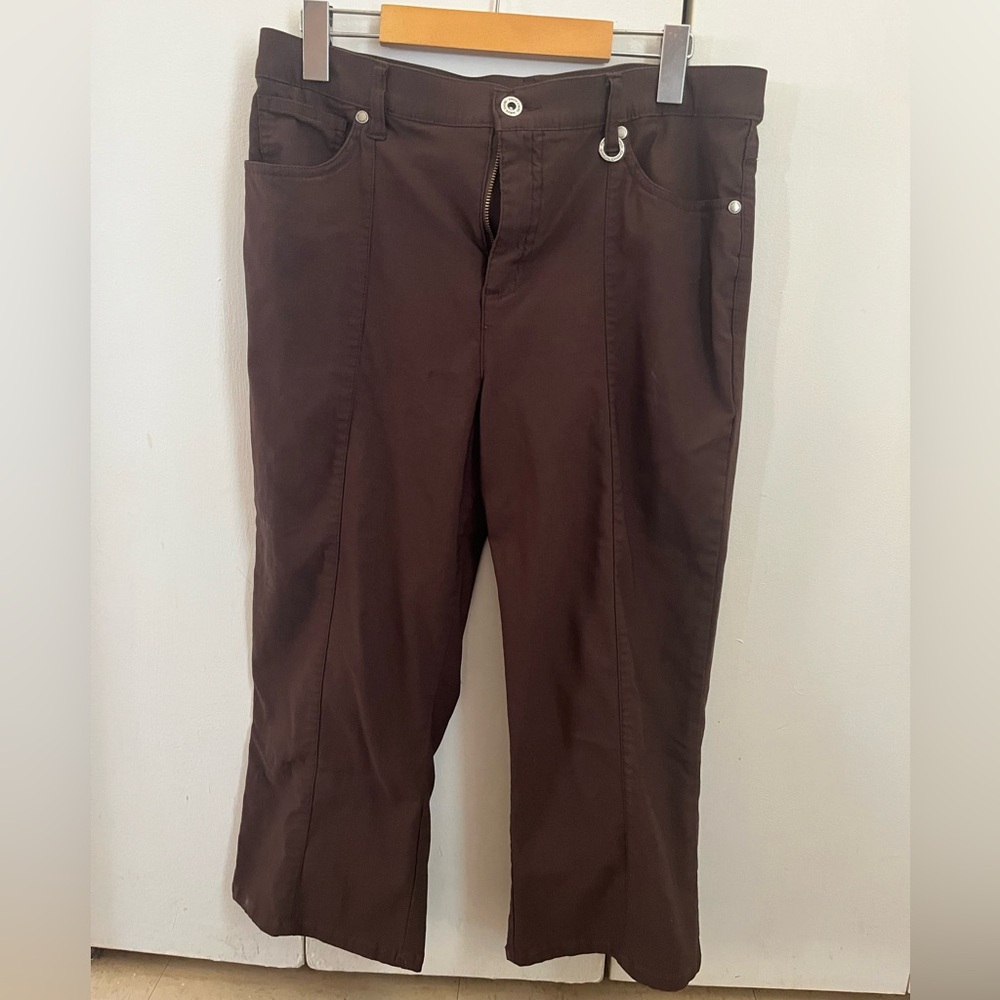 Simon Chang Dark Brown Pants/cropped/capri 22 inches long